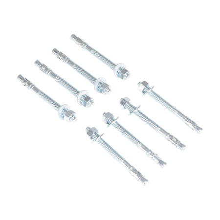 Vestil Sleeve Anchor, 1/2" Dia., 5" L, Steel Zinc Plated, 8 PK AS-125-8PK